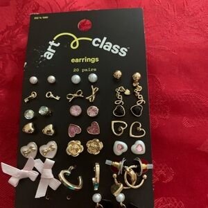 Art Class Kids Earrings Set - Gold, Pink, Black, White